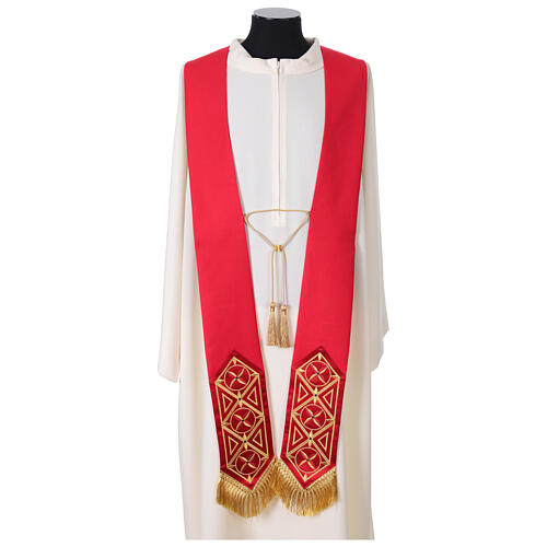 100% wool Medieval chasuble with embroidered orphrey on the front 13