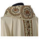 Chasuble 100% silk with handmade embroidery on gallon, V neckline Gamma s2