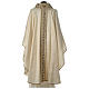 Silk chasuble with handmade embroidery on galloon and neckline s5