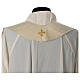 100% Silk Chasuble with hand-embroidered cross and flowers around edges and collar Gamma s10