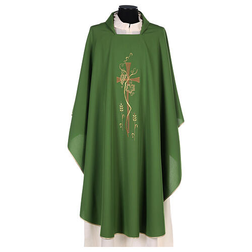 Chasuble in polyester with square neck and machine embroidery Gamma 2