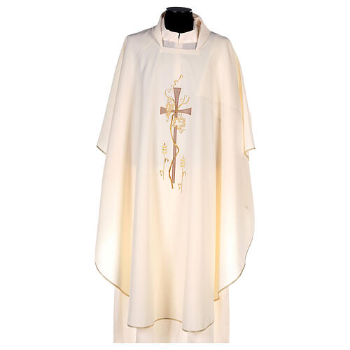 Chasuble in polyester with square neck and machine embroidery Gamma 4