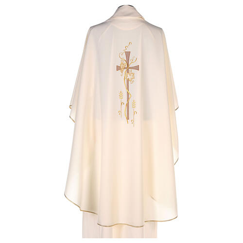 Chasuble in polyester with square neck and machine embroidery Gamma 7