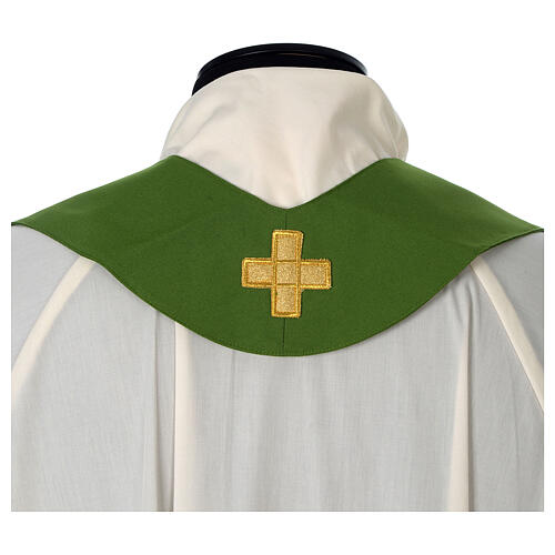 Chasuble in polyester with square neck and machine embroidery Gamma 10
