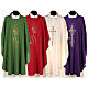 Chasuble in polyester with square neck and machine embroidery Gamma s1