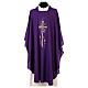 Chasuble in polyester with square neck and machine embroidery Gamma s5
