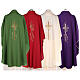 Chasuble in polyester with square neck and machine embroidery Gamma s8