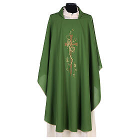 Square Neck Chasuble with machine embroidered orphrey Gamma