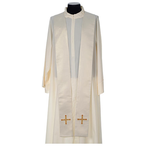 Chasuble Limited Edition with golden decoration and beads, ivory 7