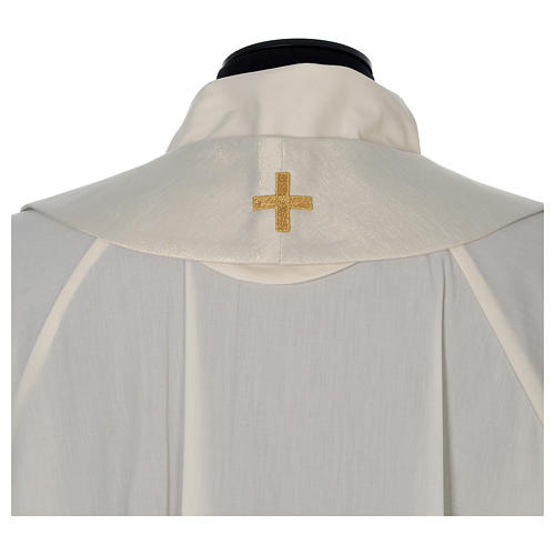 Chasuble Limited Edition with golden decoration and beads, ivory 9