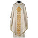 Chasuble Limited Edition with golden decoration and beads, ivory s1