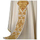 Chasuble Limited Edition with golden decoration and beads, ivory s6