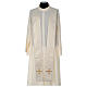 Chasuble Limited Edition with golden decoration and beads, ivory s7