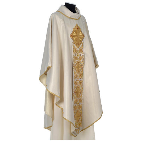 Limited Edition Catholic Chasuble with gold decoration and red glass 4