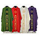 Chasuble in wool with velvet IHS symbol and embroidery s1