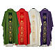 Chasuble in wool with velvet IHS symbol and embroidery s2