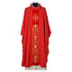 Chasuble in wool with velvet IHS symbol and embroidery s4