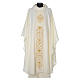 Chasuble in wool with velvet IHS symbol and embroidery s5