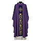 Chasuble in wool with velvet IHS symbol and embroidery s6
