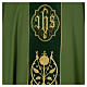 Chasuble in wool with velvet IHS symbol and embroidery s7