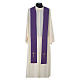 Chasuble in wool with velvet IHS symbol and embroidery s12