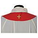 Chasuble in wool with velvet IHS symbol and embroidery s13
