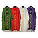 Wool chasuble with IHS floral decorations on velvet galloon s1
