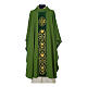 Wool chasuble with IHS floral decorations on velvet galloon s3