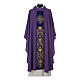 Wool chasuble with IHS floral decorations on velvet galloon s6