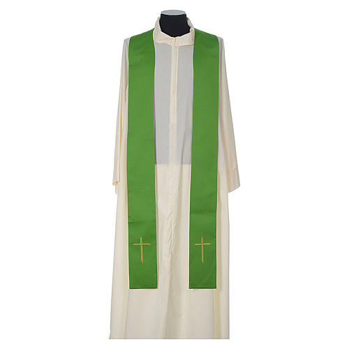 Chasuble in polyester with Cross and golden embroidery 9