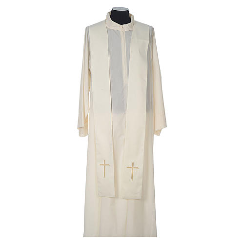 Chasuble in polyester with Cross and golden embroidery 11