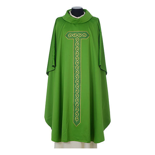 Chasuble in polyester trimmed with Cross embroidery 3