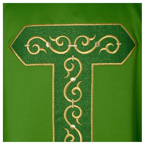 Chasuble in polyester trimmed with Cross embroidery 7