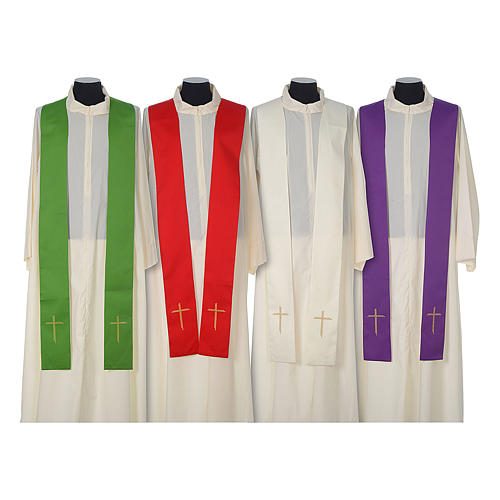 Chasuble in polyester trimmed with Cross embroidery 8
