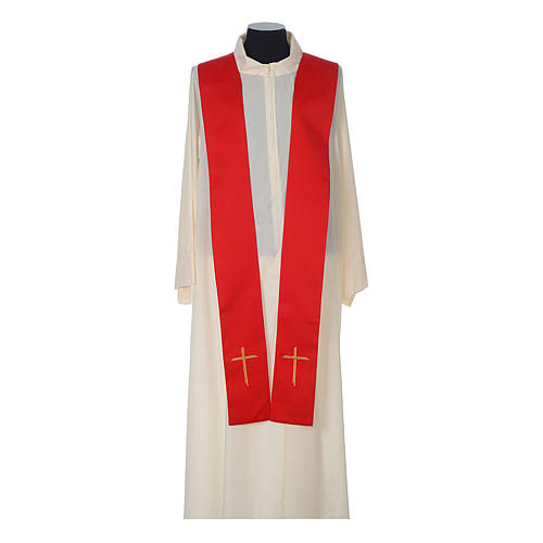 Chasuble in polyester trimmed with Cross embroidery 10