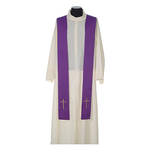 Chasuble in polyester trimmed with Cross embroidery 12