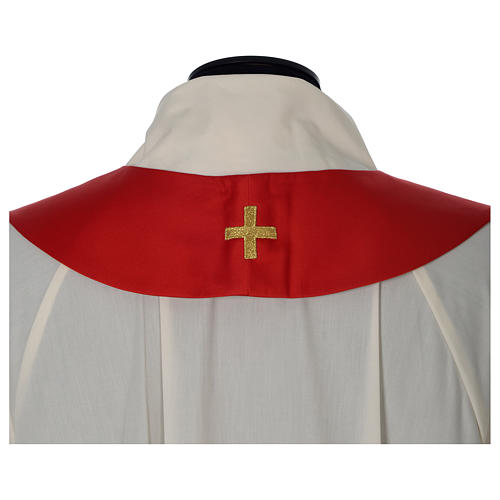 Chasuble in polyester trimmed with Cross embroidery 13