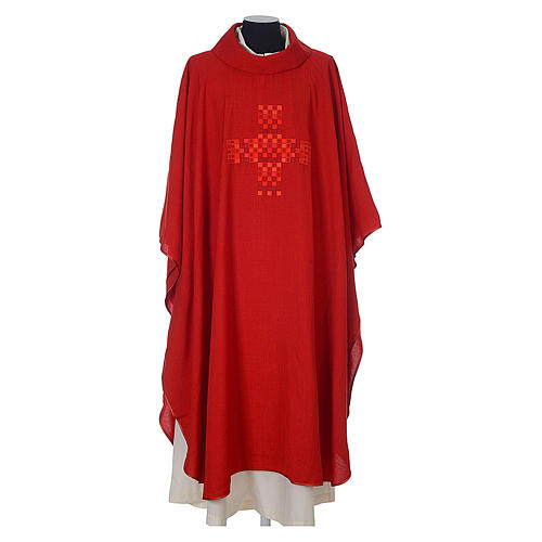 Chasuble 100% polyester with embroidered Cross 4