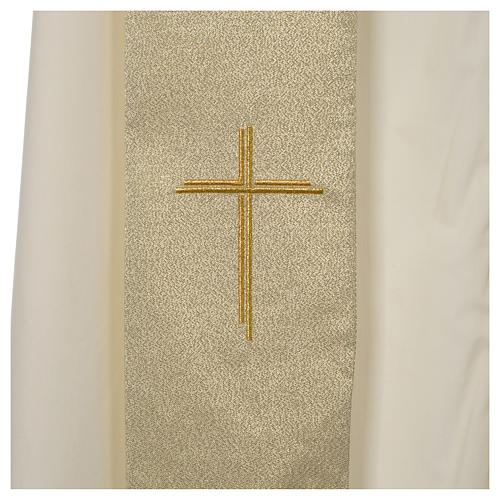 Goldene Kasel mit karierten Kreuz aus Polyester 7