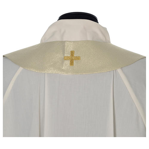 Chasuble in polyester with Cross embroidery, gold 8