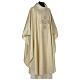 Chasuble or 100% polyester croix carrés brodée s4