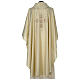 Chasuble or 100% polyester croix carrés brodée s5