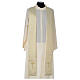 Chasuble or 100% polyester croix carrés brodée s6
