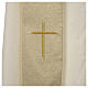 Chasuble or 100% polyester croix carrés brodée s7