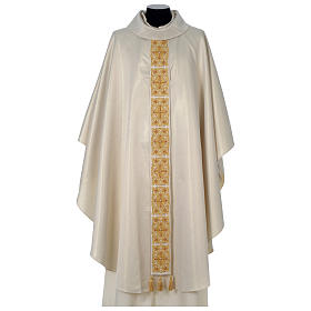 Chasuble with stones on orphrey, ivory Limited Edition