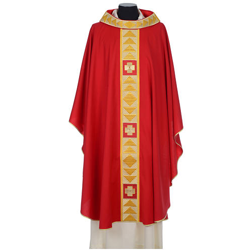 Chasuble 100% wool with crosses and crystals Gamma 4
