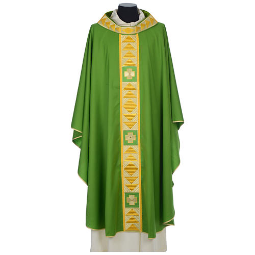 Chasuble 100% laine Croix strass Gamma 3