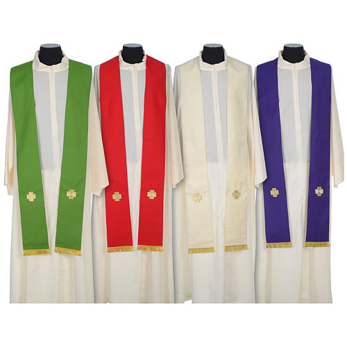 Wool chasuble with cross and crystals Gamma 7