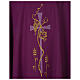 Purple chasuble in polyester, cross grapes wheat Gamma s2