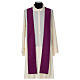 Purple chasuble in polyester, cross grapes wheat Gamma s7